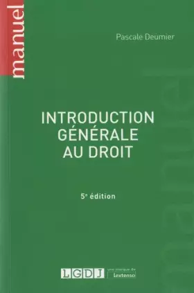 Couverture du produit · Introduction générale au droit (2019) (5e éd.)