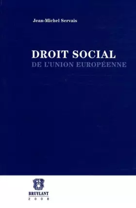 Couverture du produit · Droit social de l'Union européenne