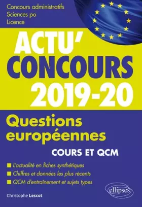 Couverture du produit · Questions européennes 2019-2020 - Cours et QCM