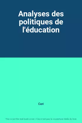 Couverture du produit · Analyses des politiques de l'éducation