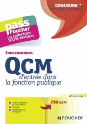 Couverture du produit · Pass'Foucher - QCM d'entrée dans la fonction publique - 4e édition
