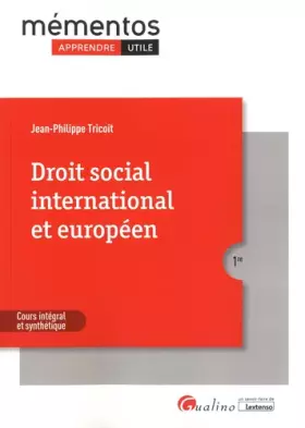 Couverture du produit · Droit social international et européen (2020)