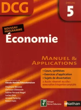 Couverture du produit · Economie DCG épreuve 5 : Manuel et applications