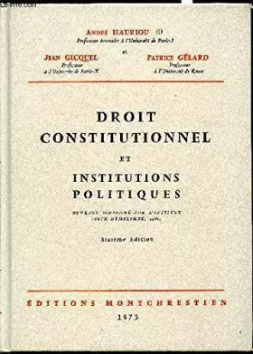 Couverture du produit · Droit constitutionnel et institutions politiques...