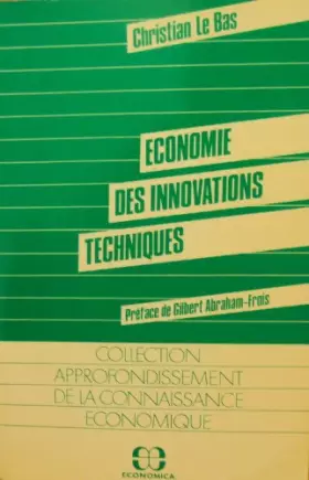 Couverture du produit · Economie des innovations techniques