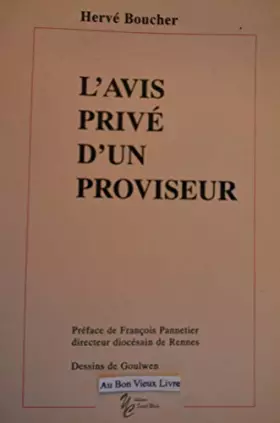 Couverture du produit · L'avis privé d'un proviseur
