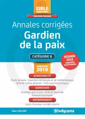 Couverture du produit · Annales corrigées gardien de la paix