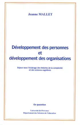 Couverture du produit · Développement des personnes et développement des organisations.: Enjeux sous l'éclairage des théories de la complexité et des s