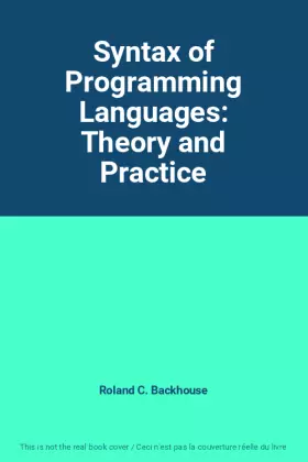 Couverture du produit · Syntax of Programming Languages: Theory and Practice