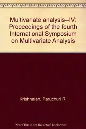 Couverture du produit · Multivariate Analysis: 4th: International Symposium Proceedings