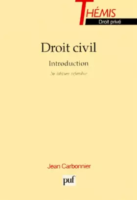 Couverture du produit · Droit civil : Introduction, 26e édition