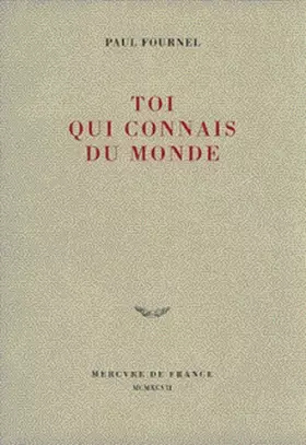 Couverture du produit · Toi qui connais du monde