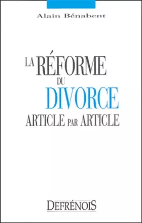 Couverture du produit · La réforme du divorce article par article