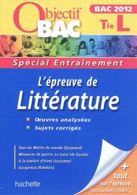 Couverture du produit · L'épreuve de littérature Terminale L: Bac 2012