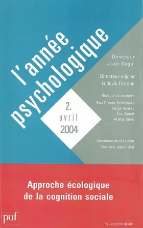 Couverture du produit · Année psychologie, numéro 2 - 2004