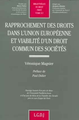 Couverture du produit · rapprochement des droits dans l'ue et viabilité d'un droit commun des sociétés (317)