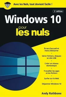Couverture du produit · Windows 10 pour les Nuls, poche, 5e éd.