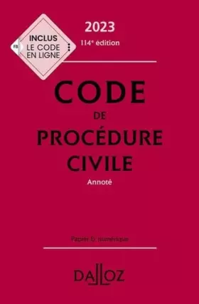 Couverture du produit · Code de procédure civile 2023 114ed - Annoté