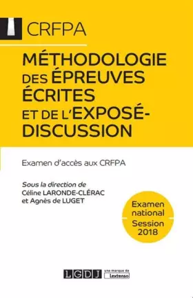 Couverture du produit · METHODOLOGIE DES EPREUVES ECRITES ET DE L EXPOSE-DISCUSSION 2EME ED