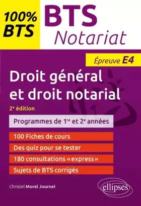 Couverture du produit · BTS Notariat - Epreuve de droit général et droit notarial (E4/U4) - 2e édition