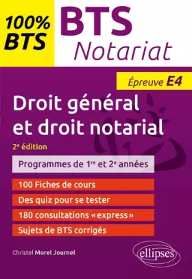 Couverture du produit · BTS Notariat - Epreuve de droit général et droit notarial (E4/U4) - 2e édition