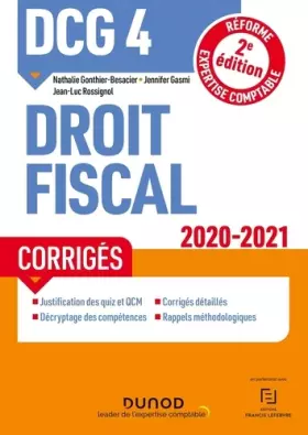 Couverture du produit · DCG 4 Droit fiscal - Corrigés - 2020-2021 (2020-2021)