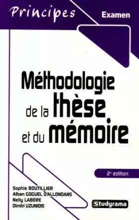 Couverture du produit · Méthodologie de la thèse et du mémoire