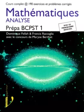 Couverture du produit · Mathématiques, Prépa BCPST 1 : Analyse