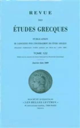 Couverture du produit · études grecques t.122
