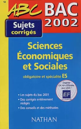 Couverture du produit · Bac 2002 Sciences économiques et sociales ES