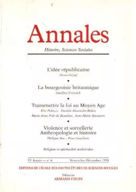 Couverture du produit · Annales 53e année n°6 novembre-décembre 1998