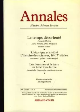 Couverture du produit · Annales histoire des sciences sociales, numéro 6, 1995