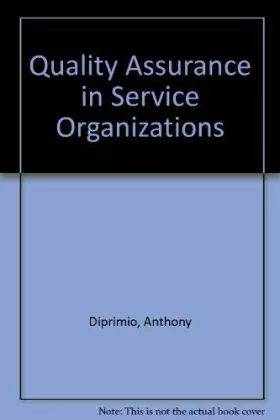 Couverture du produit · Quality Assurance in Service Organizations