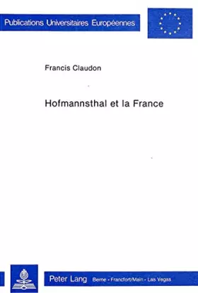 Couverture du produit · Hofmannsthal et la France