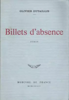 Couverture du produit · Billets d'absence