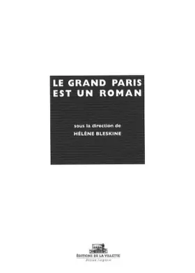 Couverture du produit · Le Grand Paris est un roman