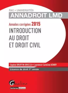 Couverture du produit · ANNADROIT LMD - INTRODUCTION AU DROIT ET DROIT CIVIL - 16ÈME ÉDITION