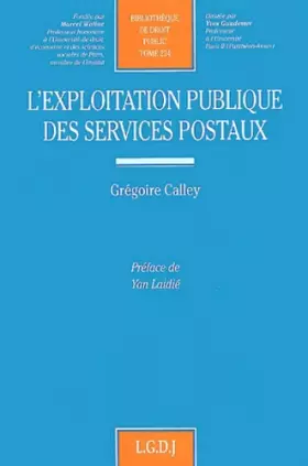 Couverture du produit · L'exploitation publique des services postaux