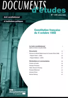 Couverture du produit · Constitution française du 4 octobre 1958
