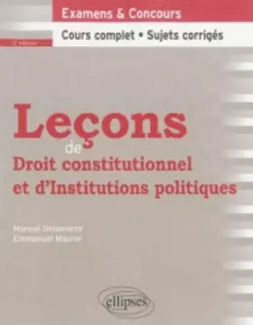 Couverture du produit · Leçons de Droit Constitutionnel et d'Institutions Politiques