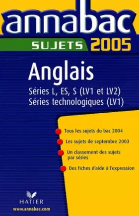 Couverture du produit · Anglais série L-ES-S LV1 et LV2, série technologique LV1 : Sujets
