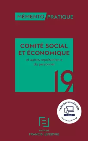Couverture du produit · MEMENTO COMITE SOCIAL ECONOMIQUE 2019: ET AUTRES REPRESENTANTS DU PERSONNEL