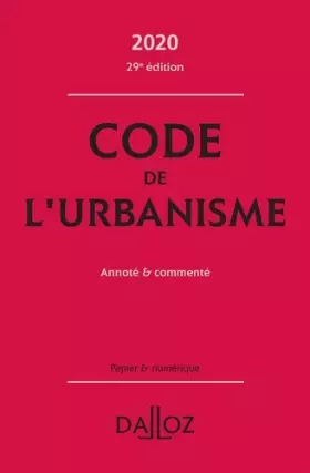 Couverture du produit · Code de l'urbanisme: Annoté & commenté