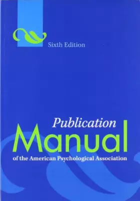 Couverture du produit · Publication Manual of the American Psychological Association