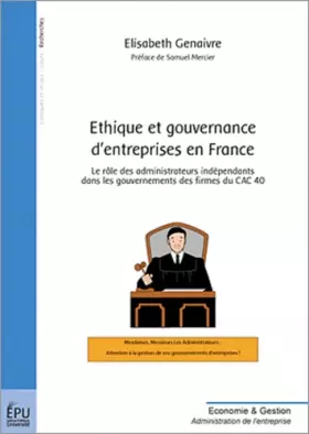 Couverture du produit · Ethique et Gouvernance d'entreprise en France