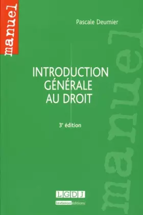 Couverture du produit · Introduction générale au droit, 3ème Ed.