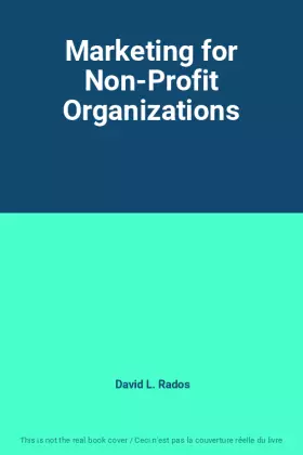 Couverture du produit · Marketing for Non-Profit Organizations