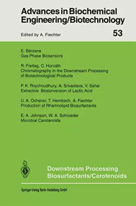 Couverture du produit · Downstream Processing Biosurfactants Carotenoids