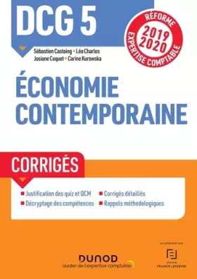 Couverture du produit · DCG 5 Economie contemporaine - Corrigés - Réforme 2019-2020: Réforme Expertise comptable 2019-2020 (2019-2020)