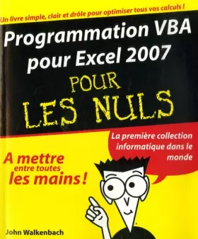 Couverture du produit · Programmation VBA pour Excel 2007